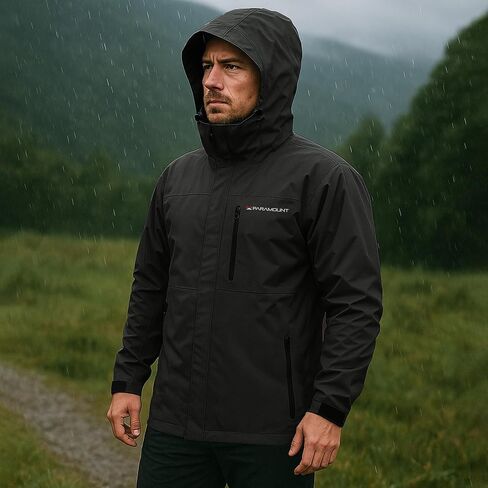 سترة Paramount Outdoors Gale Rain للرجال مقاومة للماء ومسامية لصيد الأسماك مع غطاء رأس، ودرزات مبطنة in Saudi Arabia