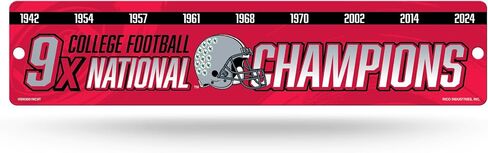 لافتة شارع من Rico Industries NCAA Ohio State Buckeyes Multi Champ Plastic مقاس 4 × 16 بوصة in Saudi Arabia