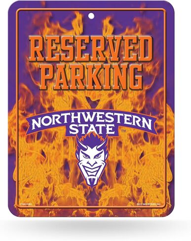 Rico Industries NCAA Northwestern State Demons مقاس 8.5 بوصة × 11 بوصة لافتة انتظار معدنية من ألياف الكربون - رائعة لكهف الرجال، وغرفة النوم، والمكتب، وديكور المنزل in Saudi Arabia