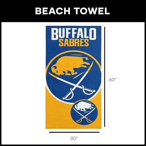 Northwest Buffalo Sabres NHL Incisor Micro Fiber Beach Towel 30 x 60 Inches in Saudi Arabia