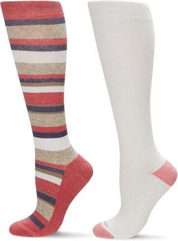 MeMoi Wellfit Women's 2 Pair Pack Cotton Blend 15-20 mmHg Graduated Compression Socks in Saudi Arabia