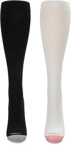 MeMoi Wellfit Women's 2 Pair Pack Cotton Blend 15-20 mmHg Graduated Compression Socks in Saudi Arabia