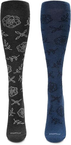 MeMoi Wellfit Women's 2 Pair Pack Cotton Blend 15-20 mmHg Graduated Compression Socks in Saudi Arabia