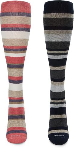 MeMoi Wellfit Women's 2 Pair Pack Cotton Blend 15-20 mmHg Graduated Compression Socks in Saudi Arabia