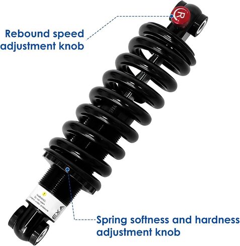 Bike Rear Shock Absorber Coil Springs, 125MM,150MM,165MM,190MM | 650LBS, 1000LBS,1500LBS Load Capacity, Adjustable Rebound Shock Absorber for MTB/E-Bike/Scoters (165MM, 1500LBS) in Saudi Arabia
