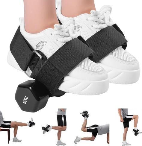 Dumbbell Foot Attachment Adjustable Ankle Weight Straps for Leg Workouts, Tibialis Trainer Hip Flexor Exercises Secure Fit for Hamstring Curls, Leg Extensions Home Gym Training in Saudi Arabia