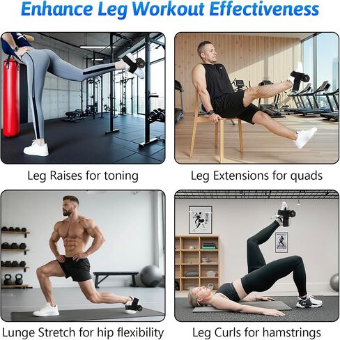 Dumbbell Foot Attachment Adjustable Ankle Weight Straps for Leg Workouts, Tibialis Trainer Hip Flexor Exercises Secure Fit for Hamstring Curls, Leg Extensions Home Gym Training in Saudi Arabia