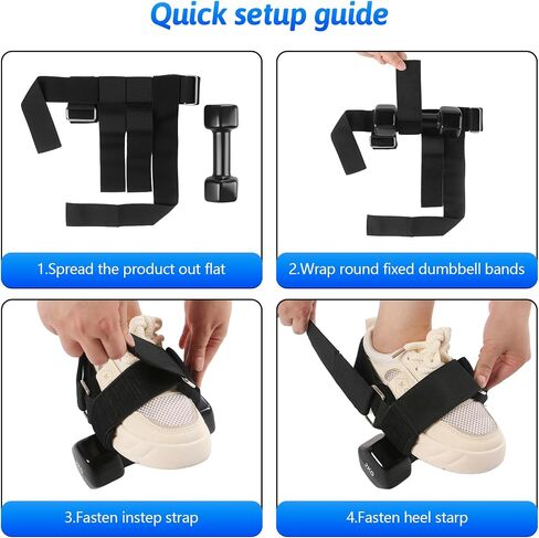 Dumbbell Foot Attachment Adjustable Ankle Weight Straps for Leg Workouts, Tibialis Trainer Hip Flexor Exercises Secure Fit for Hamstring Curls, Leg Extensions Home Gym Training in Saudi Arabia