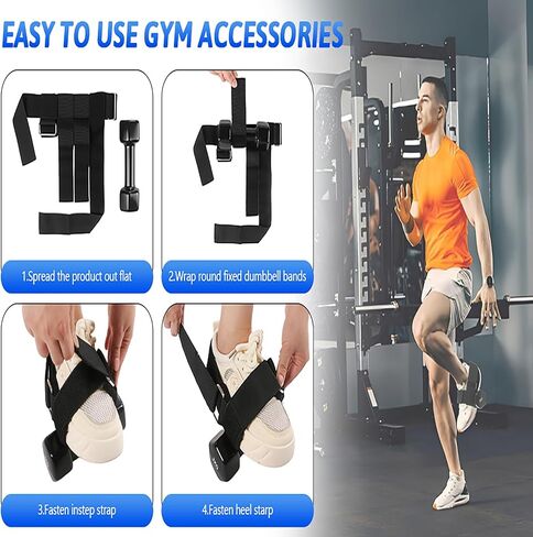 Dumbbell Foot Attachment Adjustable Ankle Weight Straps for Leg Workouts, Tibialis Trainer Hip Flexor Exercises Secure Fit for Hamstring Curls, Leg Extensions Home Gym Training in Saudi Arabia