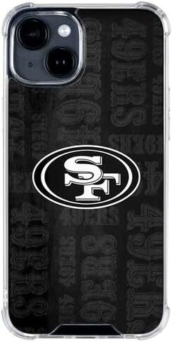 Skinit Clear Phone Case Compatible with iPhone 15 - Officially Licensed NFL San Franciso 49ers Black & White Design in Saudi Arabia