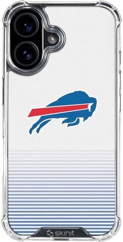 Skinit Clear Phone Case Compatible with iPhone 16 - Officially Licensed NFL Buffalo Bills Black & White Design in Saudi Arabia