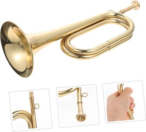 Toyvian Copper Bugle Trumpet Lightweight Military Wind Instrument for Beginners High Grade Horn for Playing Taps and School Bands Easy to Carry and Play in Saudi Arabia