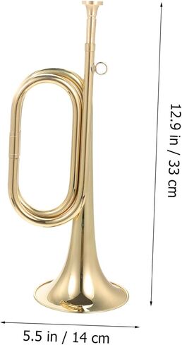 Toyvian Copper Bugle Trumpet Lightweight Military Wind Instrument for Beginners High Grade Horn for Playing Taps and School Bands Easy to Carry and Play in Saudi Arabia