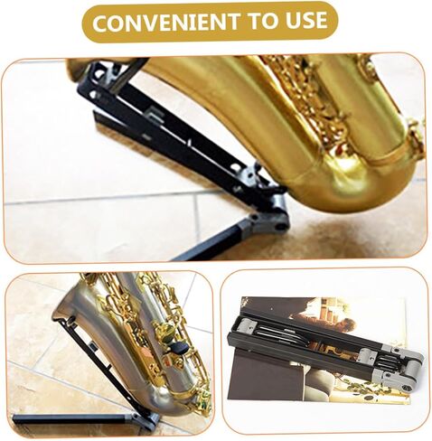 Foldable Portable Alto Saxophone Stand Metal Bracket with Soft Non-slip Contact Points Stable Holder for Home and Music Classroom Use in Saudi Arabia