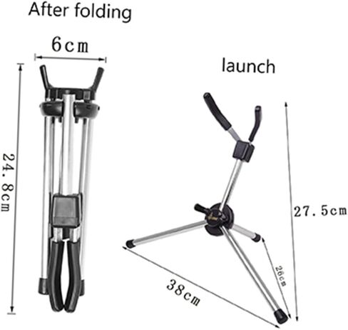 Foldable Alto Saxophone Stand Portable Wind Instrument Bracket with Anti-slip Rubber Base Triangular Support Stable Tripod Holder for Alto Tenor Saxophone in Saudi Arabia