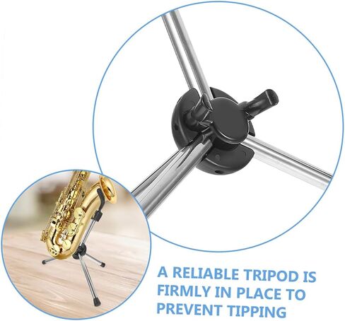 Foldable Alto Saxophone Stand Portable Wind Instrument Bracket with Anti-slip Rubber Base Triangular Support Stable Tripod Holder for Alto Tenor Saxophone in Saudi Arabia