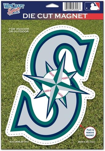MLB Seattle Mariners 82772010 Die Cut Logo Magnet, Small, Black in Saudi Arabia