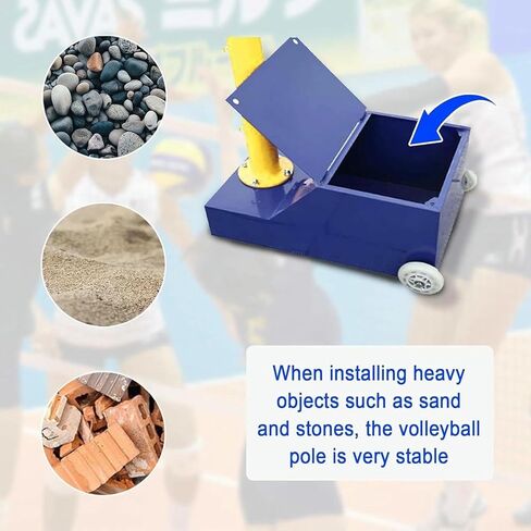 Volleyball Poles for Backyard, Mobile Badminton Net Frame,Volleyball Pole with Volleyball Net/Badminton Net Poles,Adjustable 4 Heights,with Wheels and Net~/ in Saudi Arabia