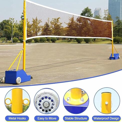 Volleyball Poles for Backyard, Mobile Badminton Net Frame,Volleyball Pole with Volleyball Net/Badminton Net Poles,Adjustable 4 Heights,with Wheels and Net~/ in Saudi Arabia