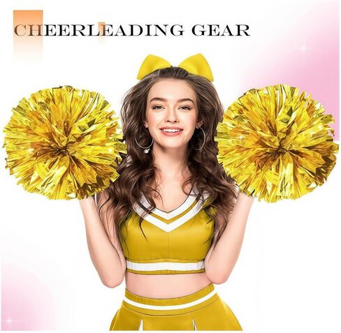 3PCS Cheerleading Pom Poms with Baton Handle for Team Spirit Sports Dance Cheering Kids Adults in Saudi Arabia