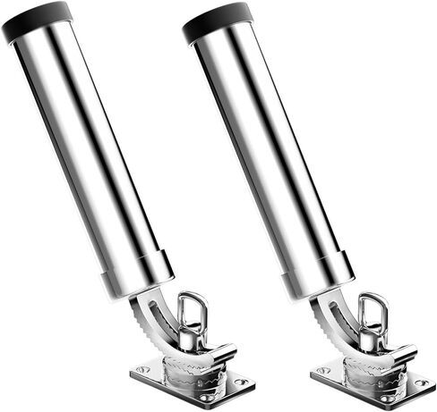 حامل قضيب لقارب الصيد، 2 عبوة من الفولاذ المقاوم للصدأ 316 360 درجة قابل للتعديل على سطح السفينة حامل عمود قضيب الصيد لليخوت البحرية in Kuwait