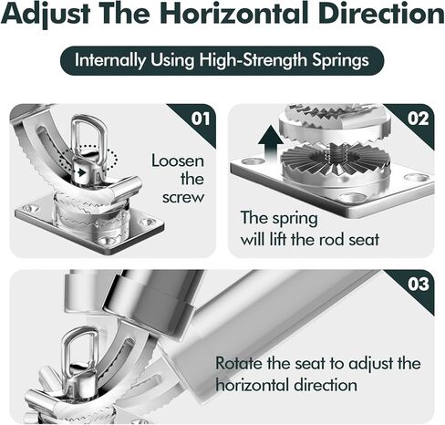 حامل قضيب لقارب الصيد، 2 عبوة من الفولاذ المقاوم للصدأ 316 360 درجة قابل للتعديل على سطح السفينة حامل عمود قضيب الصيد لليخوت البحرية in Kuwait