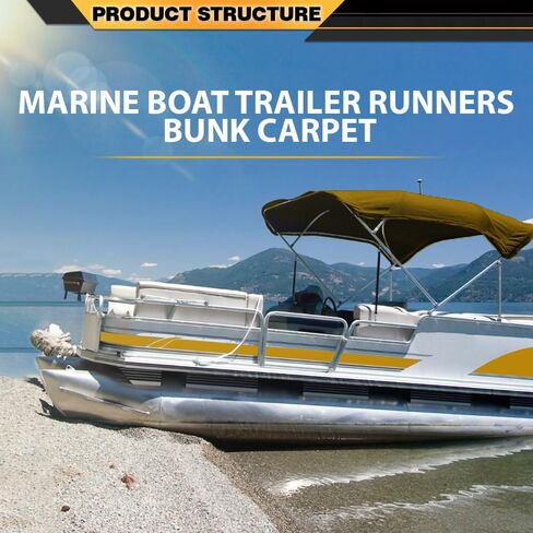12" x 100ft Outdoor Boat Trailer Bunk Carpet for Boat Trailer Runner Decks Patios Boat Docks Porches, Black Roll Marine Carpet, Replacement Parts Ribbed Double Carpet in Saudi Arabia
