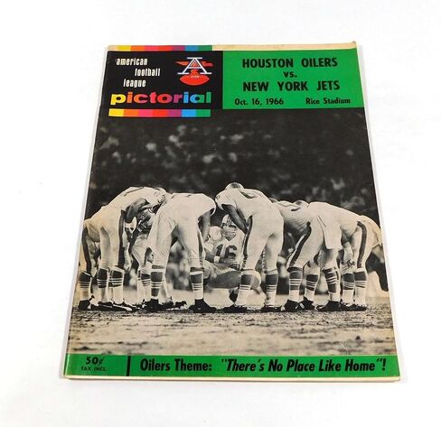 1966 نيويورك جيتس في برنامج هيوستن أويلرز لكرة القدم AFL 10-16-66 - برامج NFL in Saudi Arabia
