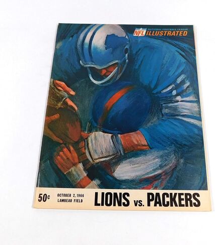 1966 ديترويت لايونز في برنامج باي باكرز لكرة القدم NFL 10-2-66 - برامج اتحاد كرة القدم الأميركي in Saudi Arabia