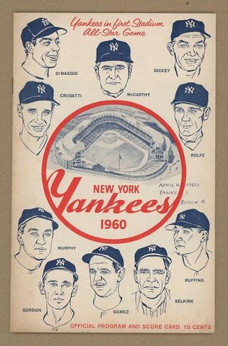 16‏/04‏/60 بطاقة أداء برنامج Boston Sox vs NY Yankees مع كعب التذكرة • Unsco - برامج MLB in Saudi Arabia