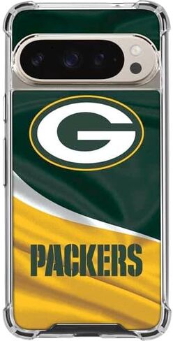Skinit Clear Phone Case Compatible with Pixel 9/9 Pro - Officially Licensed NFL Green Bay Packers Design in Saudi Arabia