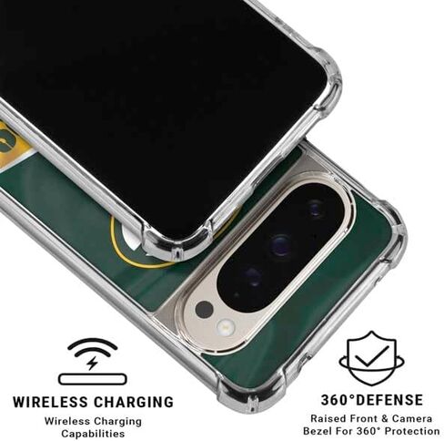 Skinit Clear Phone Case Compatible with Pixel 9/9 Pro - Officially Licensed NFL Green Bay Packers Design in Saudi Arabia
