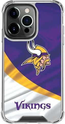 Skinit Clear Phone Case Compatible with iPhone 16 Pro - Officially Licensed NFL Minnesota Vikings Design in Saudi Arabia