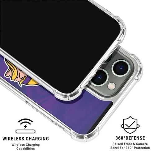 Skinit Clear Phone Case Compatible with iPhone 16 Pro - Officially Licensed NFL Minnesota Vikings Design in Saudi Arabia