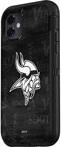 Skinit Decal Skin Compatible with OtterBox Defender iPhone 11 Case - Officially Licensed NFL Minnesota Vikings Black & White Design in Saudi Arabia