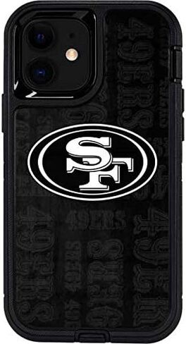 Skinit Decal Phone Skin Compatible with OtterBox Defender Pro Case for iPhone 12 - Officially Licensed NFL San Franciso 49ers Black & White Design in Saudi Arabia