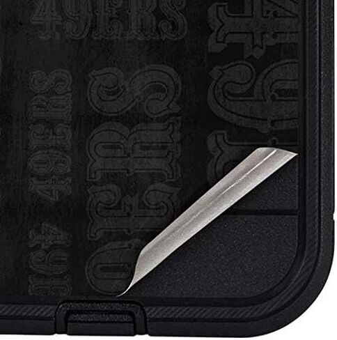 Skinit Decal Phone Skin Compatible with OtterBox Defender Pro Case for iPhone 12 - Officially Licensed NFL San Franciso 49ers Black & White Design in Saudi Arabia