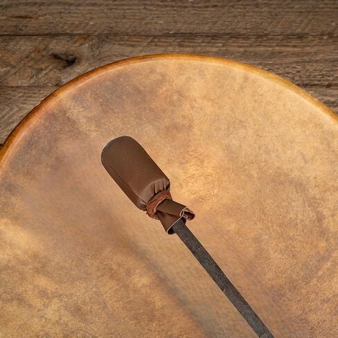 ARAW Shaman Native American Drumbeater, Drumstick Natural Wood Handle, Leather Head Beater (Brown) in Kuwait