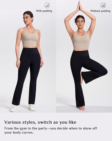 Butt Lifting Pads Flared Pants for Women with a Sculpting Hip Enhancer | 3-in-1 Tummy Control Shapewear Yoga Pants in Kuwait