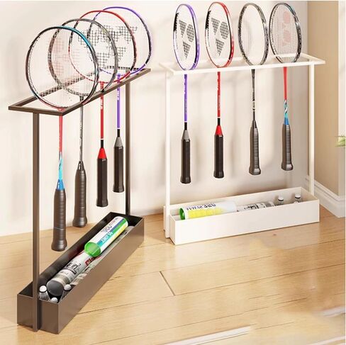 Tennis Racket Large Storage Rack, Heavy Duty Floor Standing, Badminton Display Rack, Badminton Racket Holder, for stadiums, Schools(White) in Saudi Arabia