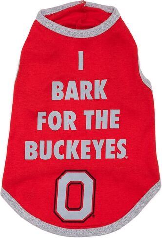 The License House Ohio State Buckeyes Dog Bark for The Buckeyes Tee, Printed Dog Tanks, Soft and Comfortable, Red - Large in Saudi Arabia