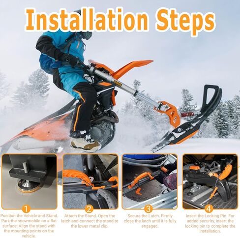 نظام ربط مقطورة عربة الثلج 1000-SC-FRONT مناسب لـ Superclamp II، قبضة متعددة الاستخدامات للإمساك الآمن، طقم أمان قضيب ربط عربة التزلج على الجليد in Kuwait