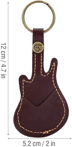 Guitar Pick Bag, Portable Leather Brass Guitar Pick Sleeve Holder Including Pick Accessories (Brown) in Saudi Arabia