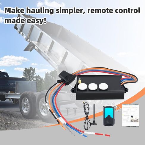 G3-H01 Wireless Dump Trailer Remote Control Kit, 12 Volt Hydraulic Pump Lift Winch Controller with 50-100ft Range, Low Voltage Protection, Easy Installation for Dump Trailers, Boat Lifts, Snow Plows. in Saudi Arabia