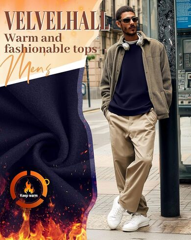 3 Pack Men's Big and Tall Thermal Shirts Fleece Lined Long Sleeve Crew neck T-shirt Loose Fit Casual Pullover Tops in Saudi Arabia