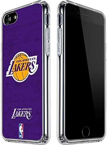 Skinit Clear Phone Case Compatible with iPhone SE (2nd & 3rd Gen) - Officially Licensed NBA Los Angeles Lakers Purple Primary Logo Design in Saudi Arabia