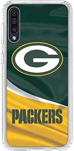 حافظة هاتف Skinit الشفافة متوافقة مع هاتف Galaxy A50 - تصميم Green Bay Packers المرخص رسميًا من الدوري الوطني لكرة القدم الأمريكية in Saudi Arabia