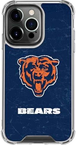 Skinit Clear Phone Case Compatible with iPhone 15 Pro - Officially Licensed NFL Chicago Bears - Alternate Distressed Design in Saudi Arabia