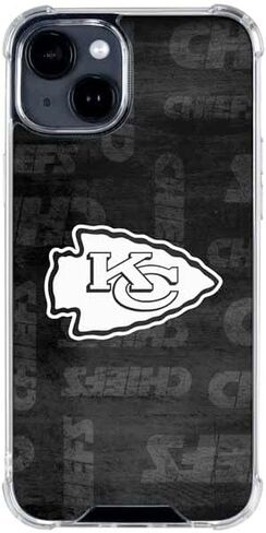 Skinit Clear Phone Case Compatible with iPhone 15 Plus - Officially Licensed NFL Kansas City Chiefs Black & White Design in Saudi Arabia