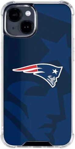 حافظة هاتف Skinit الشفافة متوافقة مع iPhone 15 Plus - تصميم رؤية مزدوجة مرخص رسميًا من NFL New England Patriots in Saudi Arabia